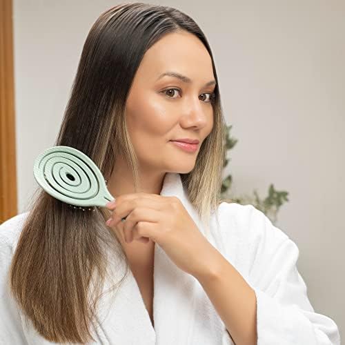 Ninabella Hair Brush without Pulling - Brush for Men and Women - Detangler Brush Also for Curls & Long Hair - Detangling Brush Hair Brushes - Black