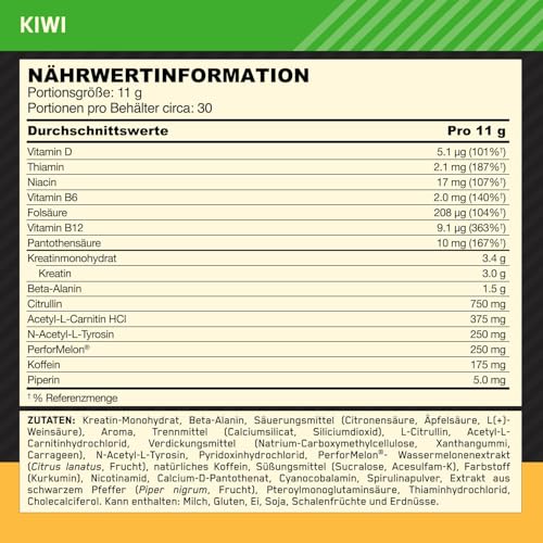 Optimum Nutrition Gold Standard BCAA Pulver, Geschmack Strawberry Kiwi, 266g, 28 Portionen