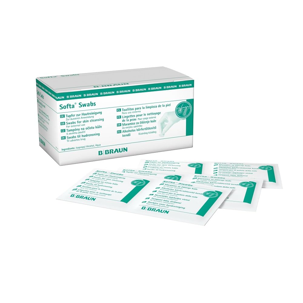 Softa Swabs I Alkoholtupfer zur Hautreinigung I Packung à 100 Stück