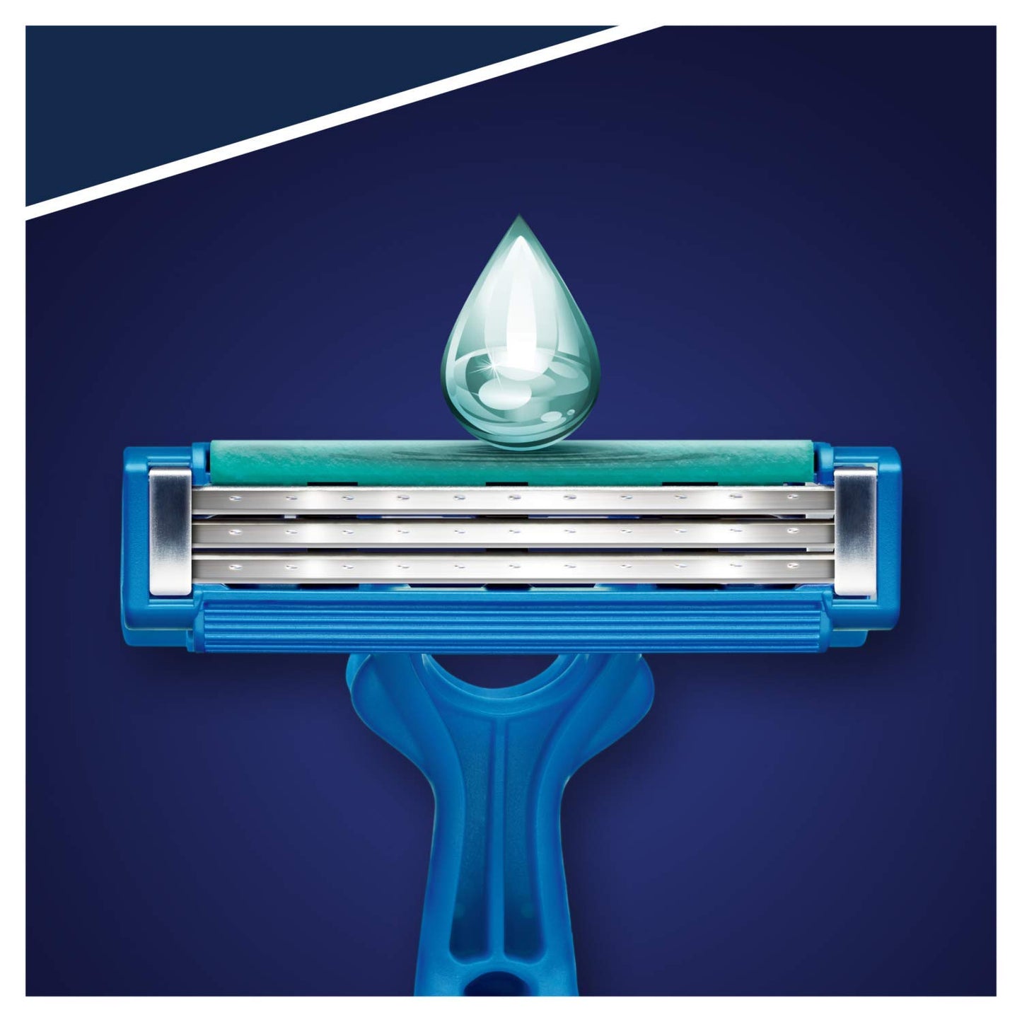 Gillette Blue3 Simple Men's Disposable Razor, 8 Razors with Triple Blade, Wet Razor with Fixed Blade Head, Moisture Strips
