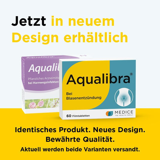 Aqualibra 60 Filmtabletten - bei Blasenentzündung & Harnwegsinfektion - ohne Antibiotika - pflanzlich - ab 12 Jahre
