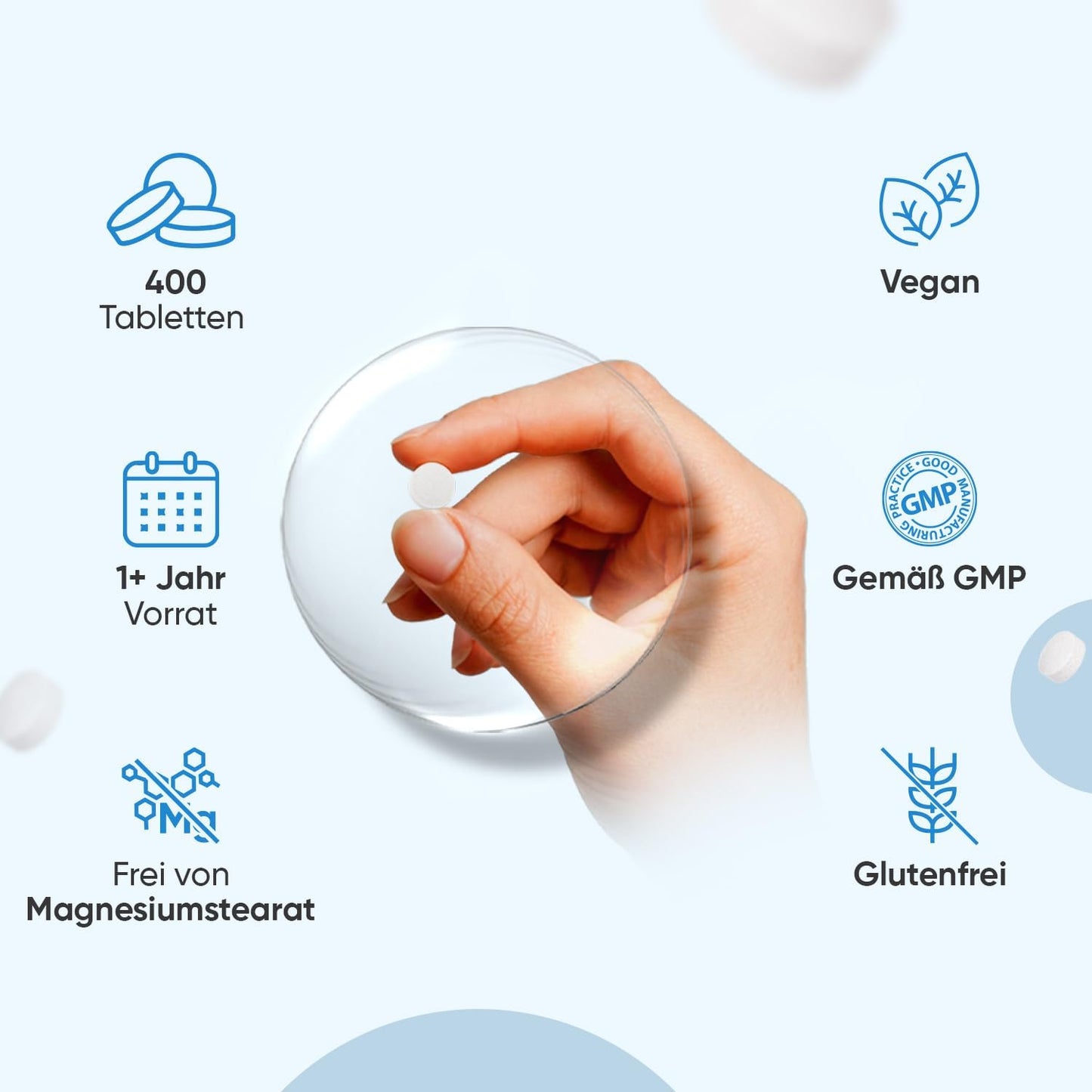 Zink Bisglycinat - 400 Tabletten mit Zinc - Vegan & 1+ Jahr Vorrat - Zink trägt zur Aufrechterhaltung eines normalen Testosteronspiegels im Blut bei (EFSA) - WeightWorld