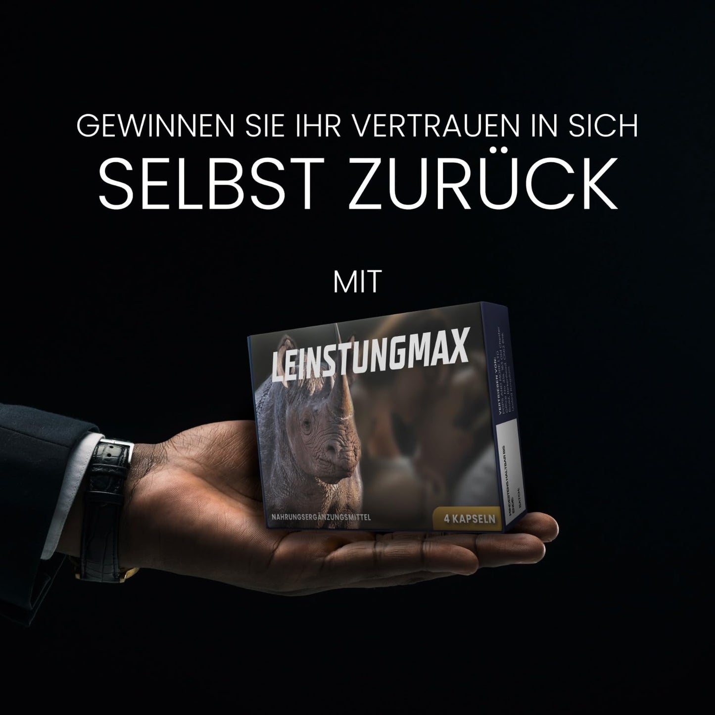 LEINSTUNGMAX Extra starke Stärkungskapseln für aktive Männer. 4 Kapseln hochdosierter reiner Ginseng-Extrakt zur sofortigen Unterstützung leidenschaftlicher Momente des Mannes | 100% natürlich