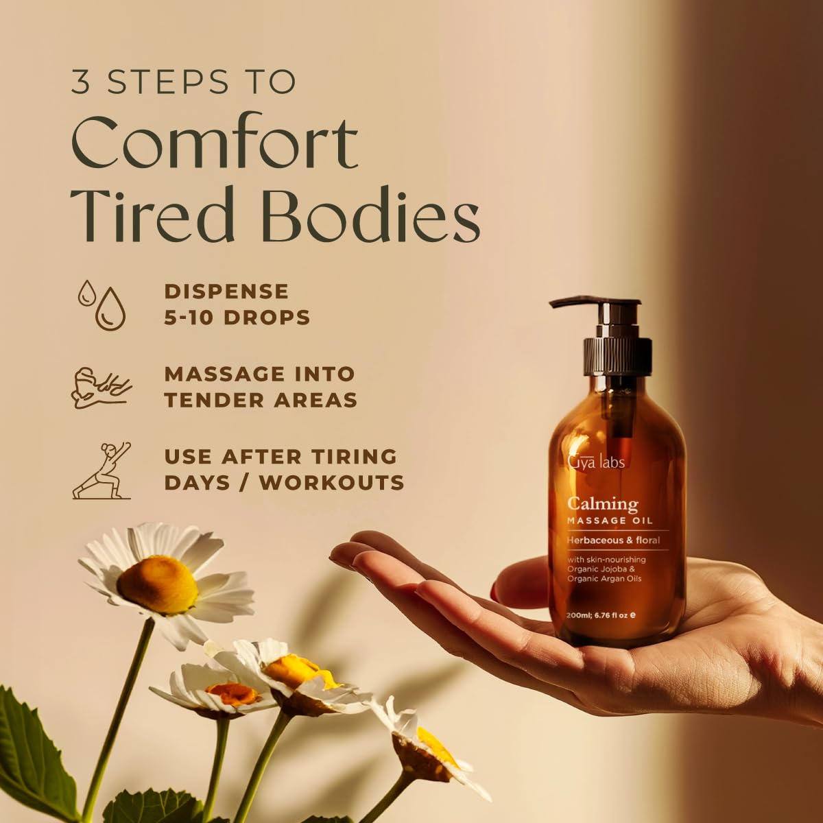 Gya Labs Lavendel Massageöle - 100% Reines Natürliches Aromatherapie Massageöl zur Körperentspannung für Männer und Frauen - Hergestellt mit Jojoba, Argan und Lavendel