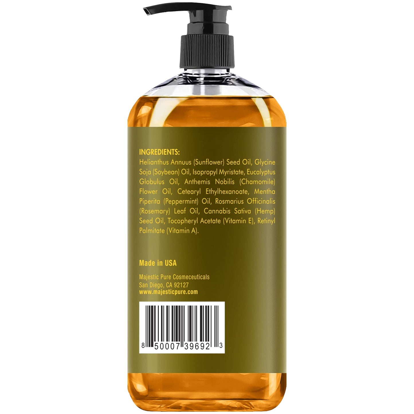 MAJESTIC PURE Lavender Massage Oil for Massage Therapy - Refreshing and Relaxing - Natural Oils with Lavender Essential Oil - For All Skin Types - Men and Women - 236ml