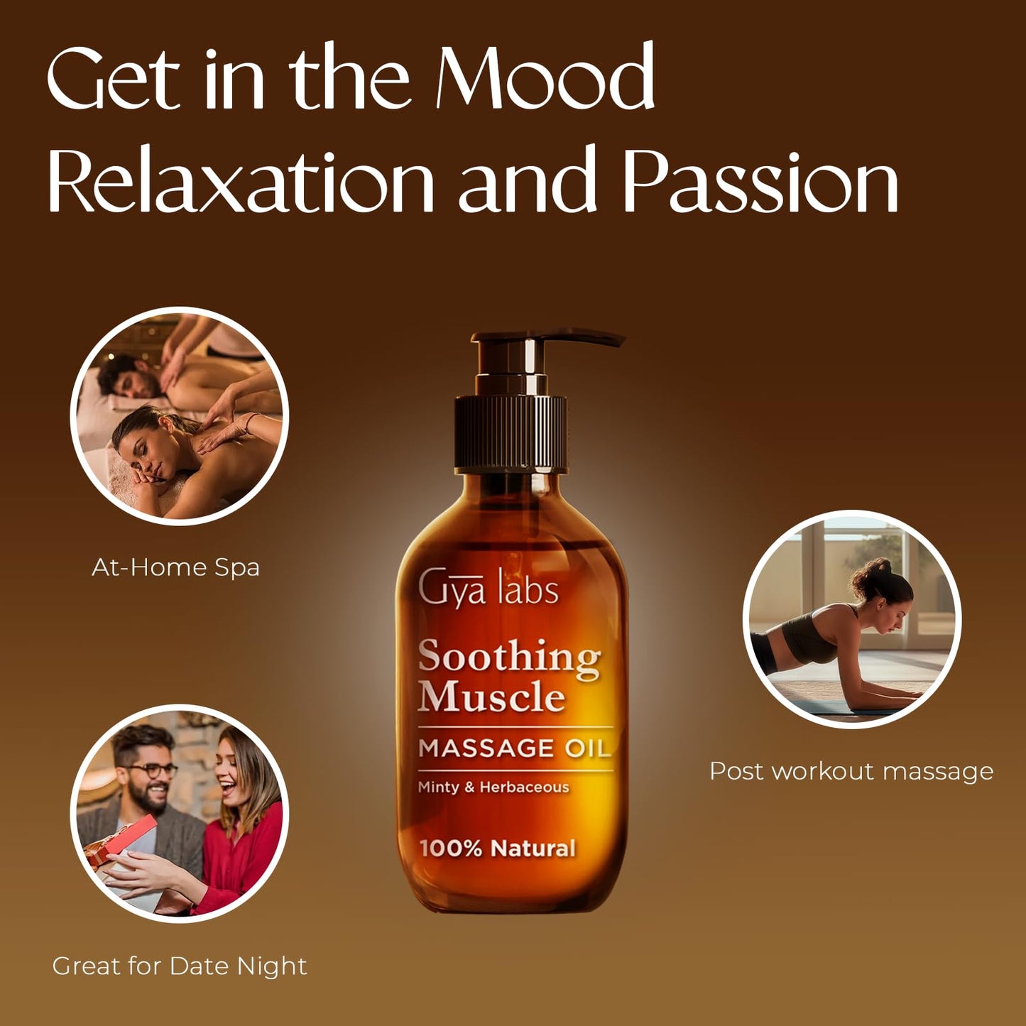 Gya Labs Lavendel Massageöle - 100% Reines Natürliches Aromatherapie Massageöl zur Körperentspannung für Männer und Frauen - Hergestellt mit Jojoba, Argan und Lavendel