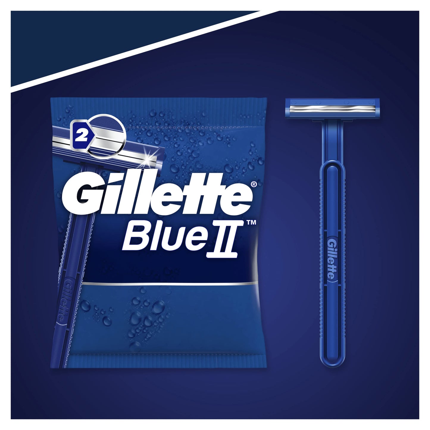 Gillette Blue3 Simple Men's Disposable Razor, 8 Razors with Triple Blade, Wet Razor with Fixed Blade Head, Moisture Strips