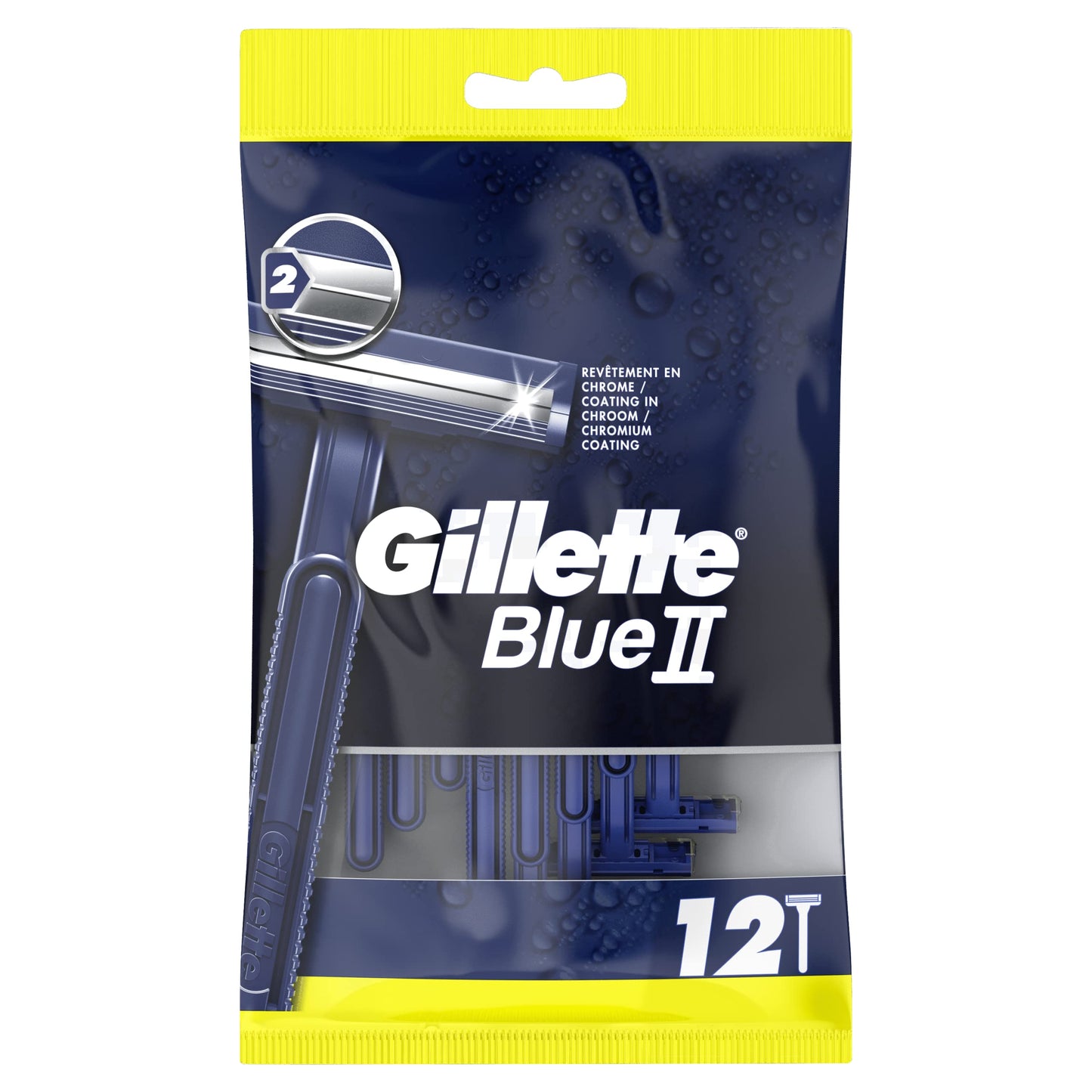 Gillette Blue3 Simple Men's Disposable Razor, 8 Razors with Triple Blade, Wet Razor with Fixed Blade Head, Moisture Strips