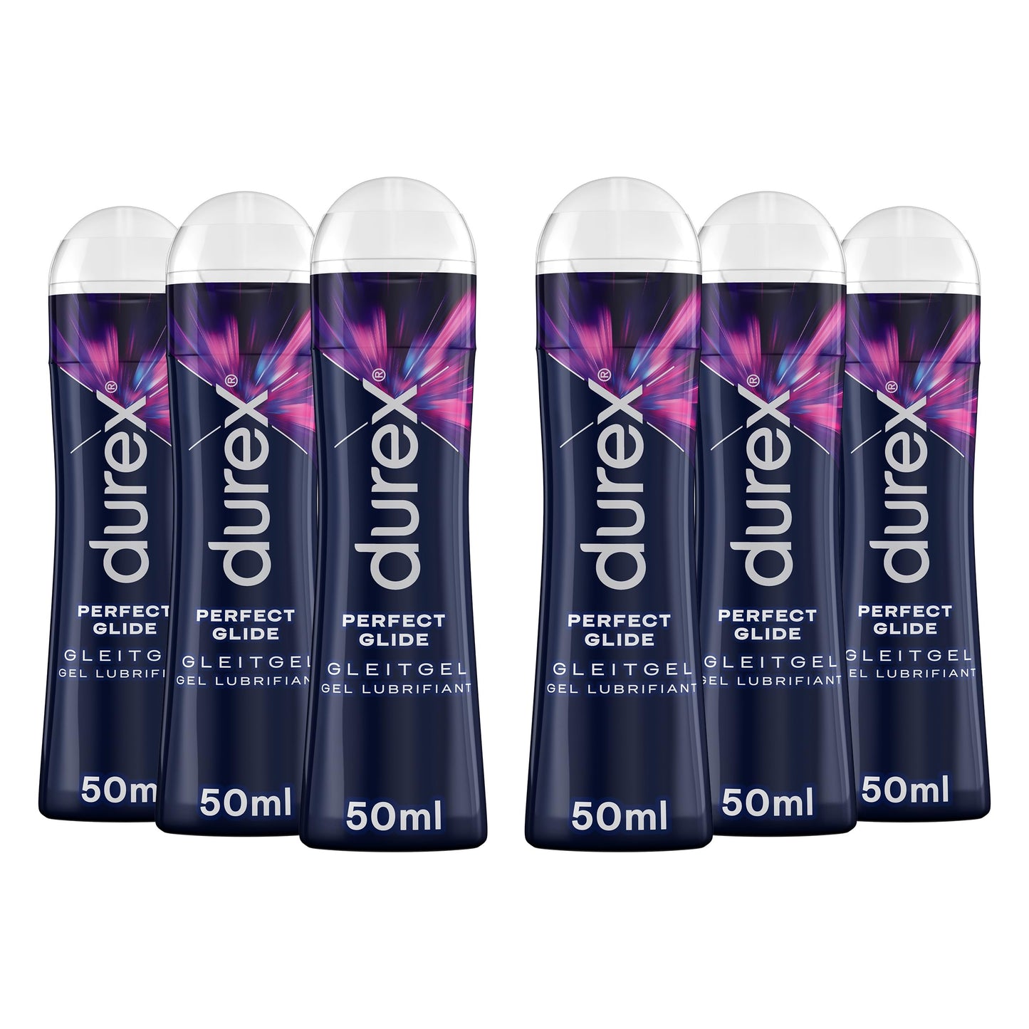 Durex Perfect Glide Lubricant, Silicone-Based Gel, Long-Lasting, Ideal for Anal Sex, 2 x 100 ml