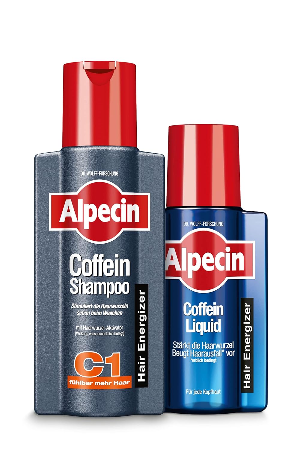 Alpecin Caffeine Shampoo C1 + Alpecin Caffeine Liquid in Set - 1 x 250 ml + 1 x 200 ml - The Hair Energiser Set of Shampoo and Hair Water Against Hereditary Hair Loss in Men