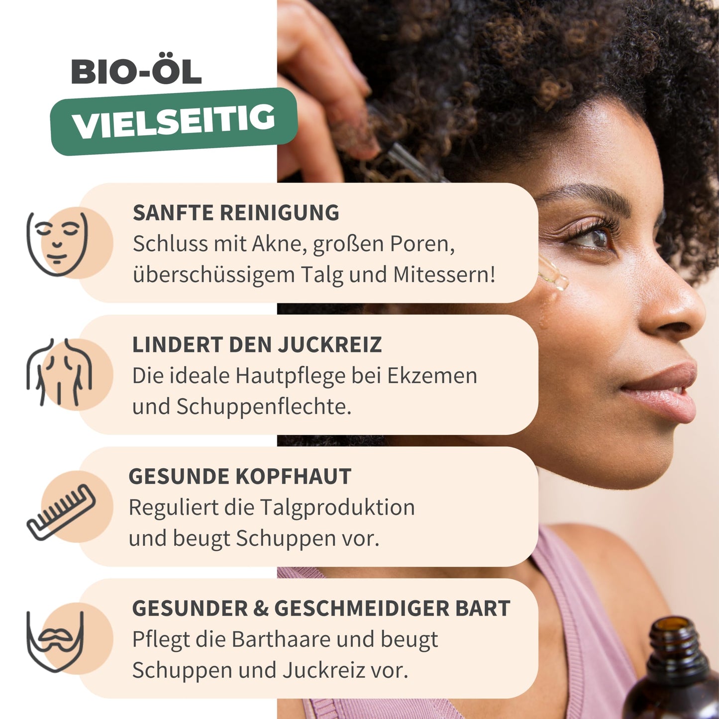 Bionoble Organic Castor Oil, 50 ml, 100% Pure, Natural and Cold Pressed, for Eyelashes, Eyebrows, Hair, Beard, Nails, Vegan and Cruelty-Free, Glass Bottle + Pipette + Pump