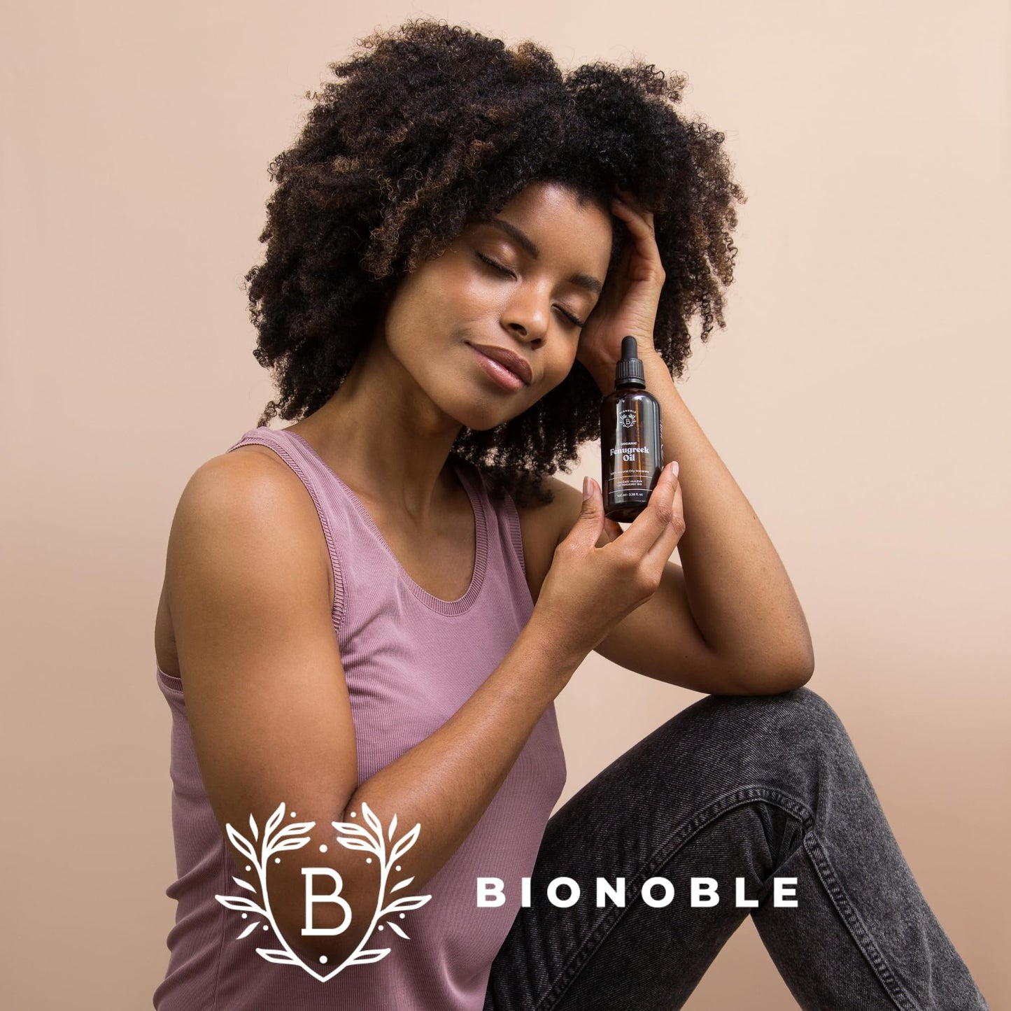 Bionoble Organic Castor Oil, 50 ml, 100% Pure, Natural and Cold Pressed, for Eyelashes, Eyebrows, Hair, Beard, Nails, Vegan and Cruelty-Free, Glass Bottle + Pipette + Pump