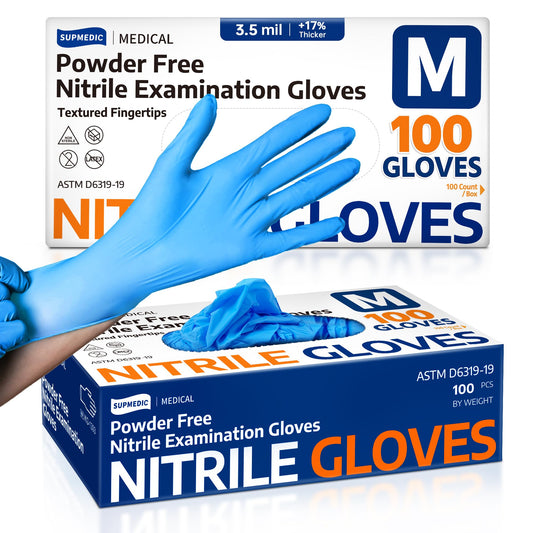Medical Soft Max™ Nitrile Exam Gloves, 100 Count Latex-Free Powder-Free Non-Sterile Food Safe Disposable Glove, Blue