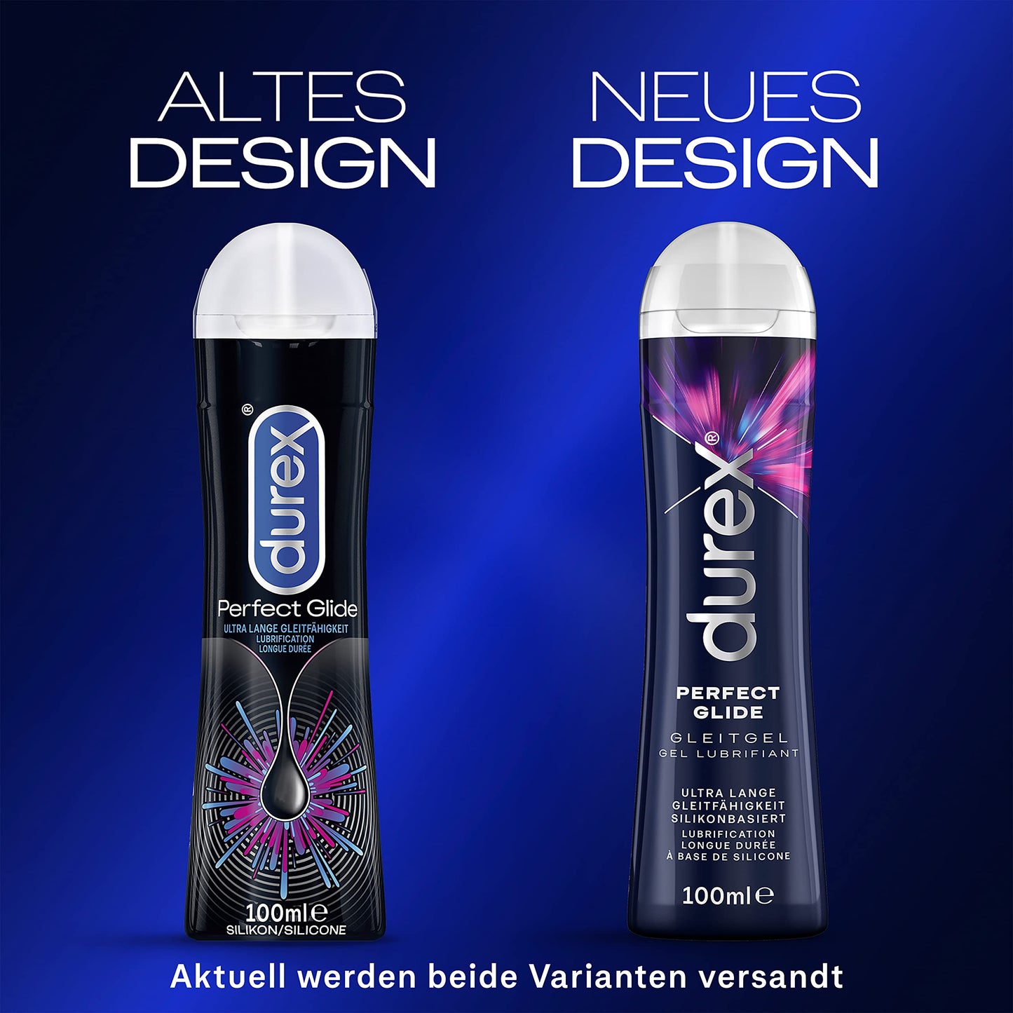 Durex Perfect Glide Lubricant, Silicone-Based Gel, Long-Lasting, Ideal for Anal Sex, 2 x 100 ml