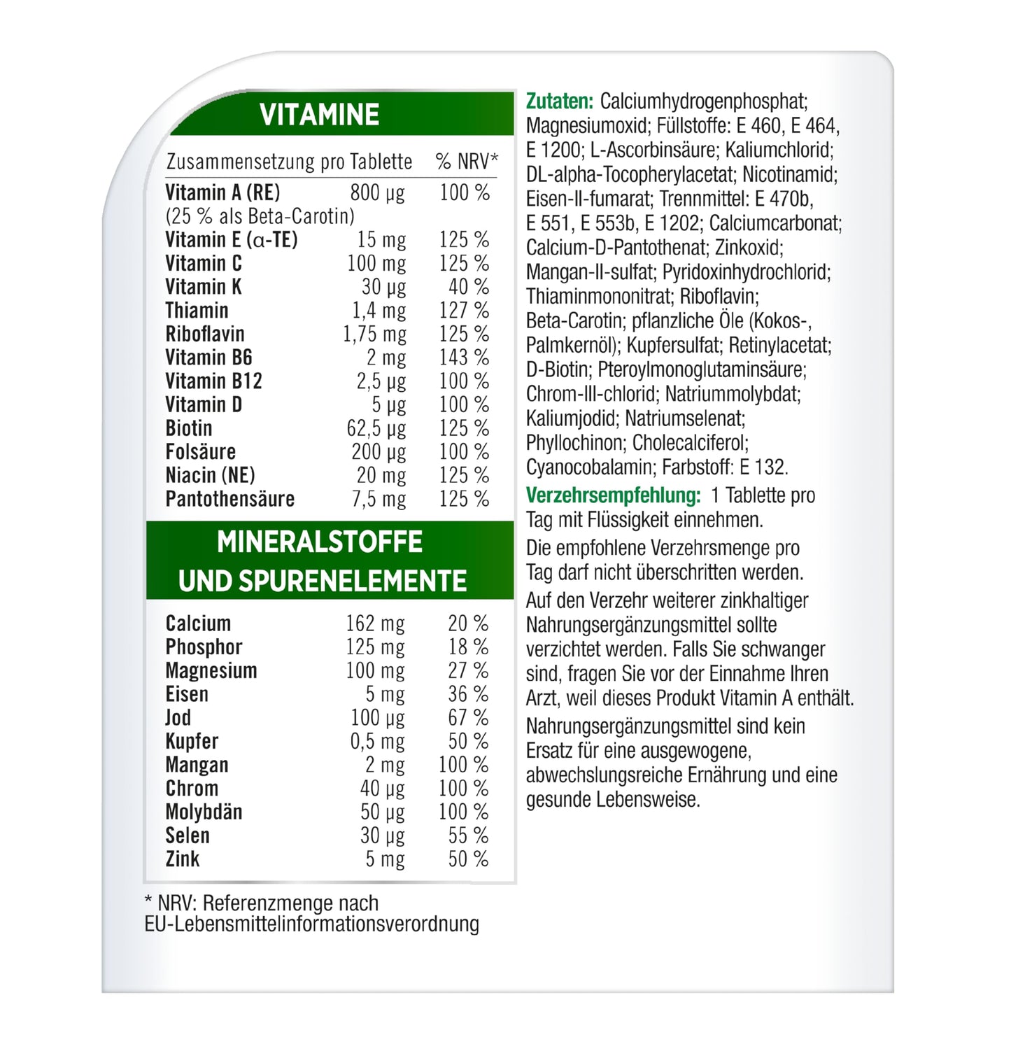 Centrum From A to Zinc Multivitamin - Multivitamin Tablets with Vitamin A-Z as a High-Quality Dietary Supplement for Daily Complete Supply - Vitamins, Minerals, Trace Elements - Pack of 180