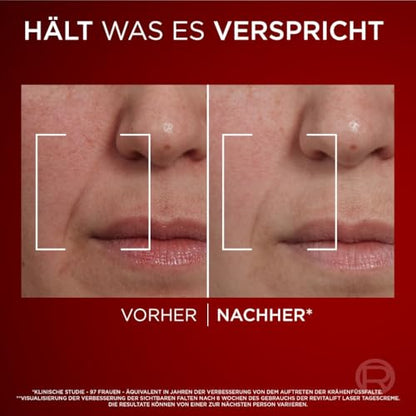 L'Oréal Paris Anti-Ageing Day Cream with Triple Power for Women, with Pro-Retinol, Hyaluronic Acid and Vitamin C - Against Wrinkles, Firming Moisturiser, Revitalift Laser 1 x 50 ml