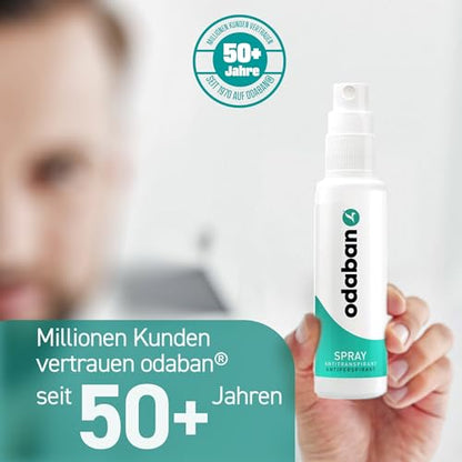 ODABAN Antitranspirant Deo Spray gegen starkes Schwitzen I Anti Schweiß Deo bei Hyperhidrose, Schwitzen am Kopf, schwitzige Hände I Anti transpirant für Männer & Frauen mit Langzeitschutz 30ml