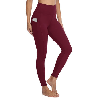 Gayhay Leggings, Women's High-Waist Sports Leggings with Pockets, Black Sports Leggings, Long Sports Trousers, Tummy Control Opaque Fitness Trousers, Yoga and Gym Leggings, Running Trousers