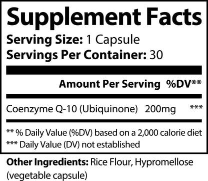 CoQ10 UBIQUINONE 30 CAPSULES