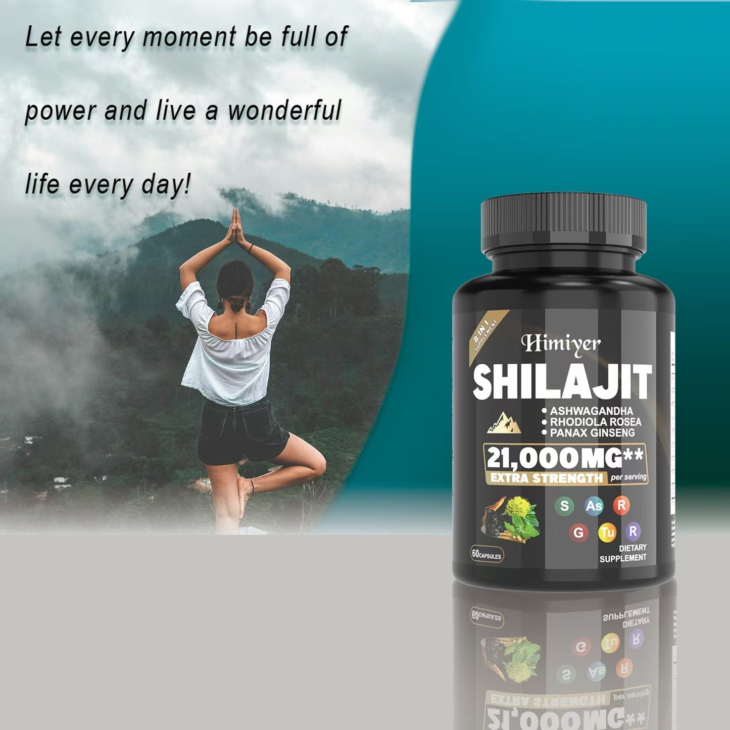 SHILAJIT ASHWAGANDHARHODIOLA ROSEAPANAX GINSENG21,000MG