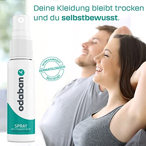 ODABAN Antitranspirant Deo Spray gegen starkes Schwitzen I Anti Schweiß Deo bei Hyperhidrose, Schwitzen am Kopf, schwitzige Hände I Anti transpirant für Männer & Frauen mit Langzeitschutz 30ml