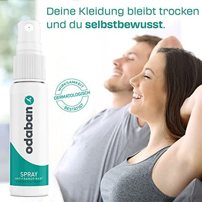 ODABAN Antitranspirant Deo Spray gegen starkes Schwitzen I Anti Schweiß Deo bei Hyperhidrose, Schwitzen am Kopf, schwitzige Hände I Anti transpirant für Männer & Frauen mit Langzeitschutz 30ml