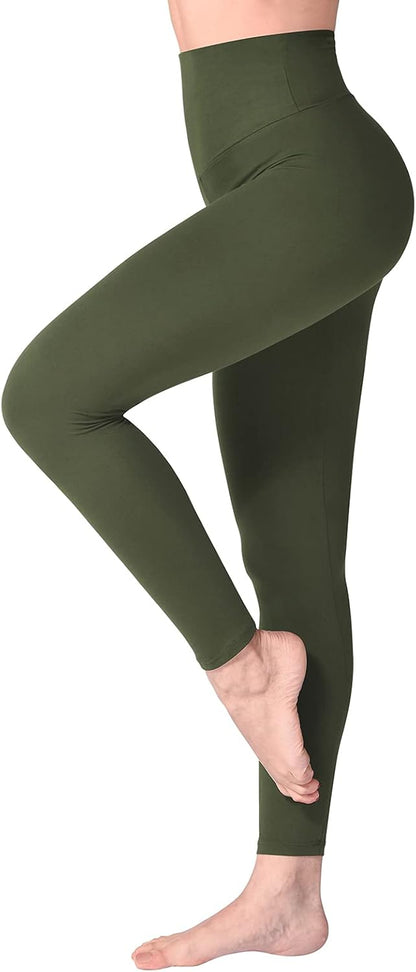 SINOPHANT Women's High Waist Opaque Leggings with Abdominal Control for Sports Yoga Gym