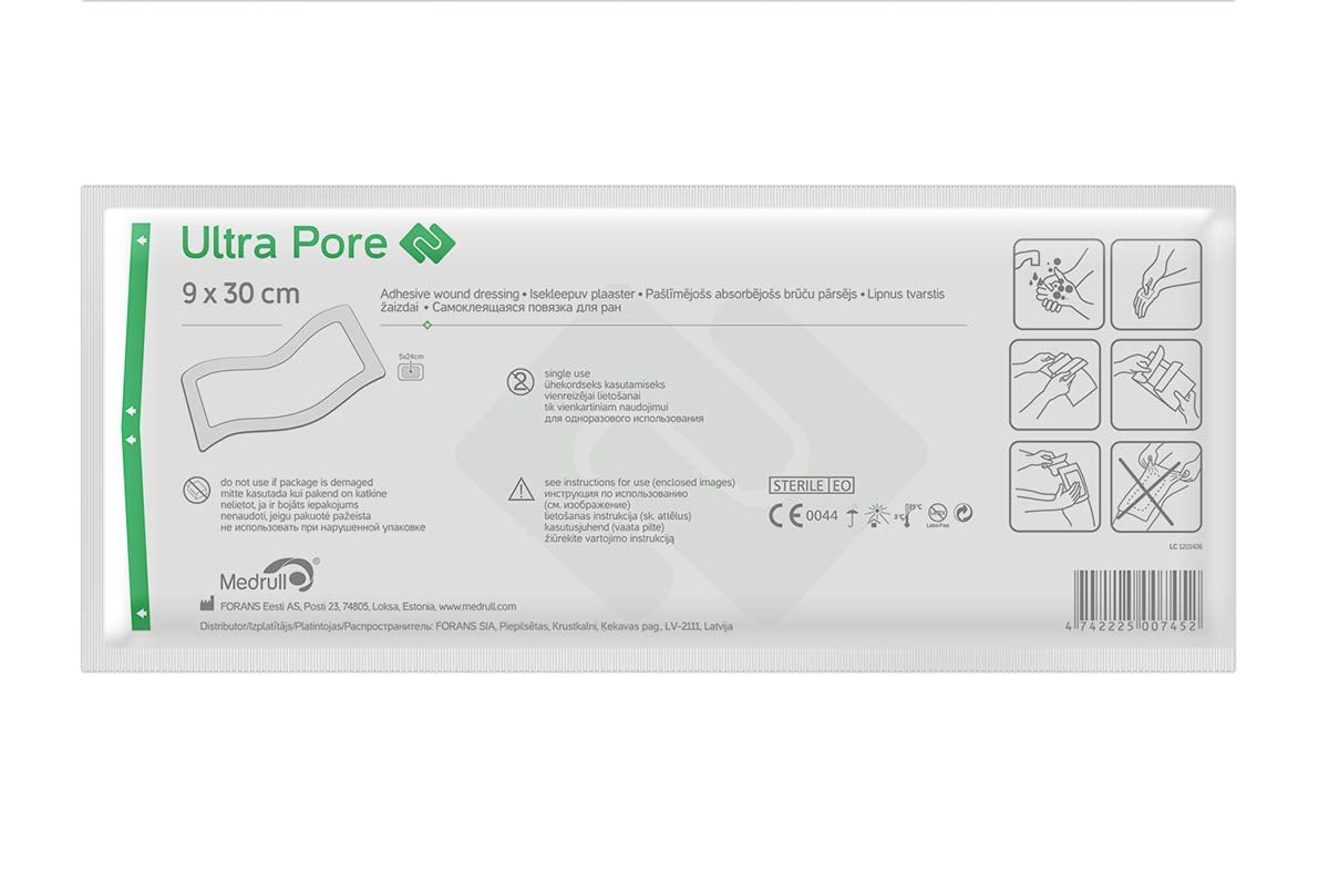 Medrull Steriler Wundverband 6x7 cm Sterile Wundpflaster ULTRA PORE Starke Klebekraft - Schützt bei Schnittwunden & Kratzern Pflaster Einzeln verpackt 50 Stück