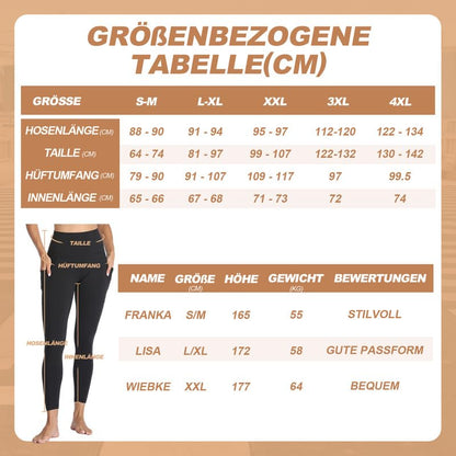 Gayhay Leggings, Women's High-Waist Sports Leggings with Pockets, Black Sports Leggings, Long Sports Trousers, Tummy Control Opaque Fitness Trousers, Yoga and Gym Leggings, Running Trousers
