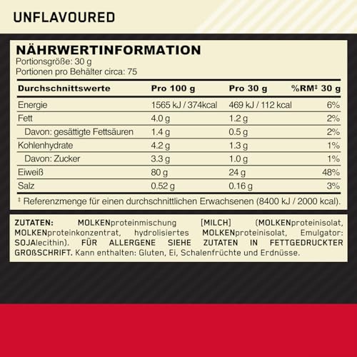 Optimum Nutrition Gold Standard 100% Whey, Proteinpulver, Geschmack Delicious Strawberry, 900g, 30 Portionen