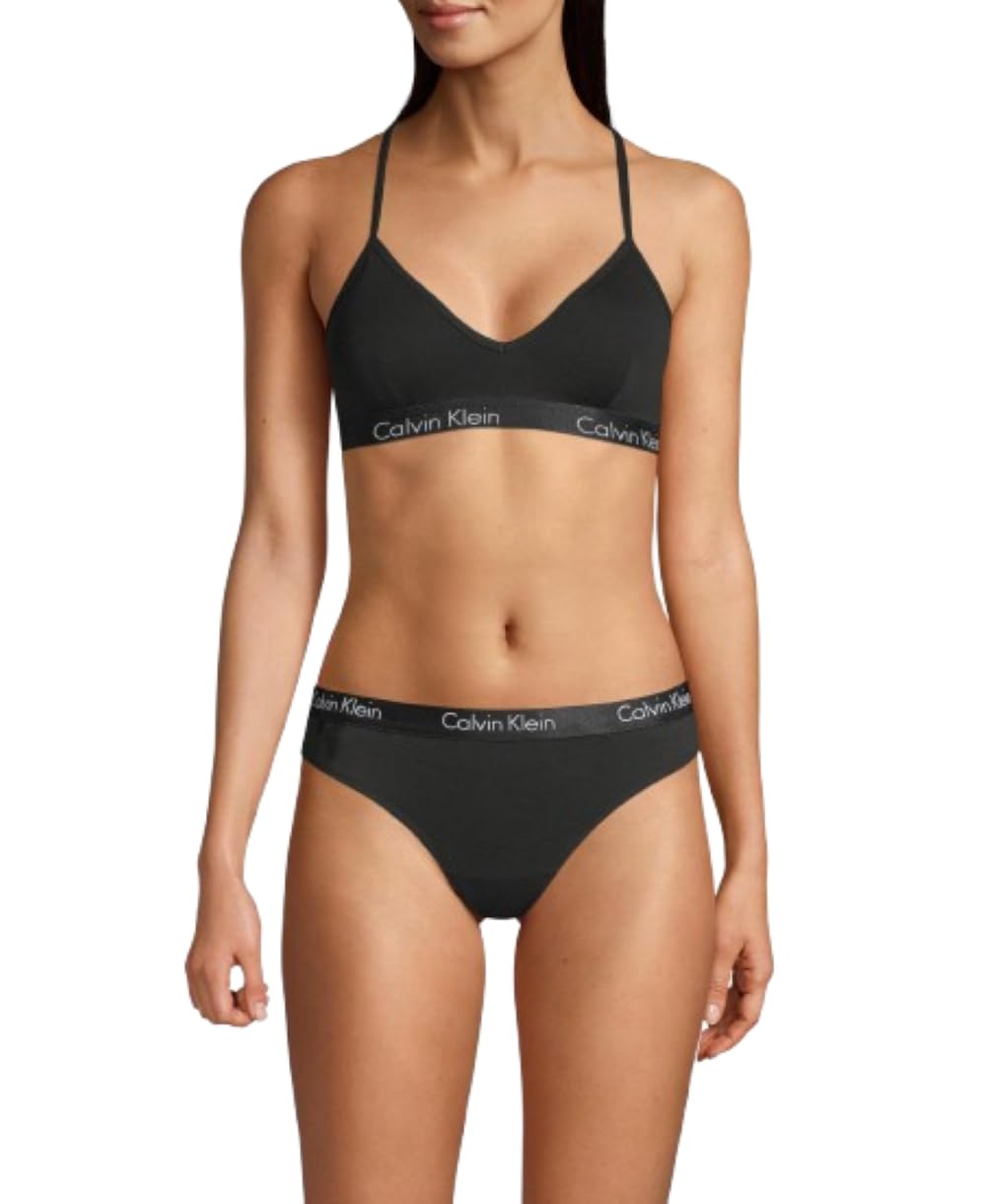 Calvin Klein Women's Motive Cotton Lightly Lined Bralette Bra