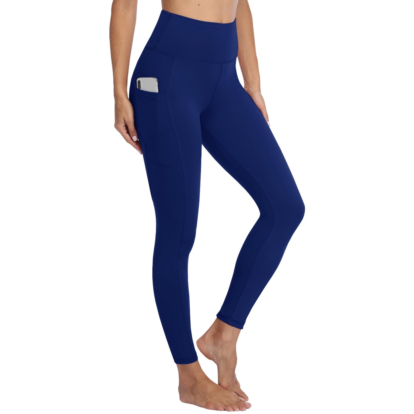 Gayhay Leggings, Women's High-Waist Sports Leggings with Pockets, Black Sports Leggings, Long Sports Trousers, Tummy Control Opaque Fitness Trousers, Yoga and Gym Leggings, Running Trousers