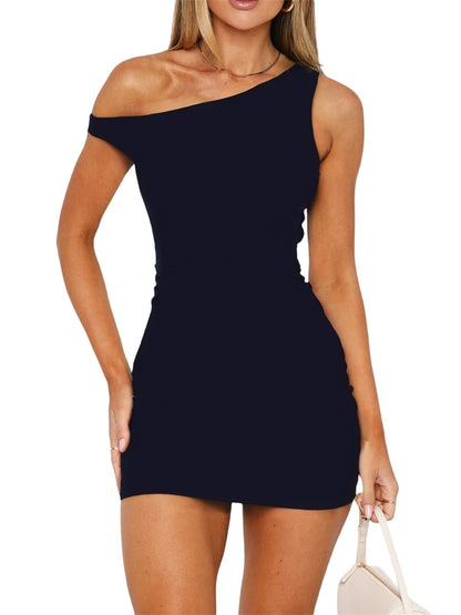 Women's Off Shoulder Summer Mini Dresses Sexy Sleeveless Bodycon Club Party Fashion Outfits