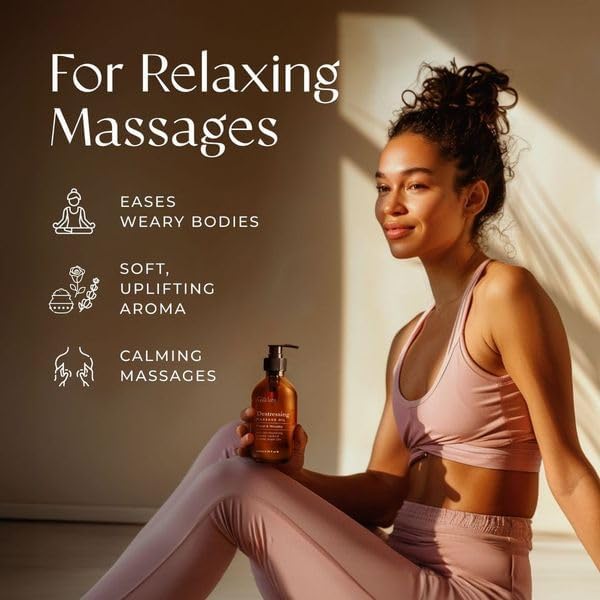 Gya Labs Lavendel Massageöle - 100% Reines Natürliches Aromatherapie Massageöl zur Körperentspannung für Männer und Frauen - Hergestellt mit Jojoba, Argan und Lavendel