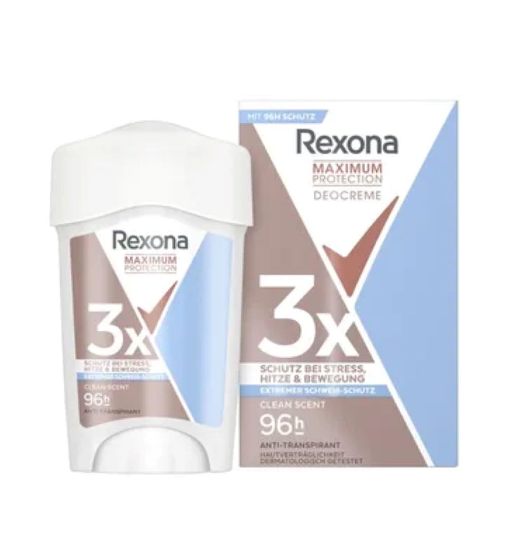 Rexona Maximum Protection Women’s Travel Deodorant Cream, Clean Scent, 45 ml