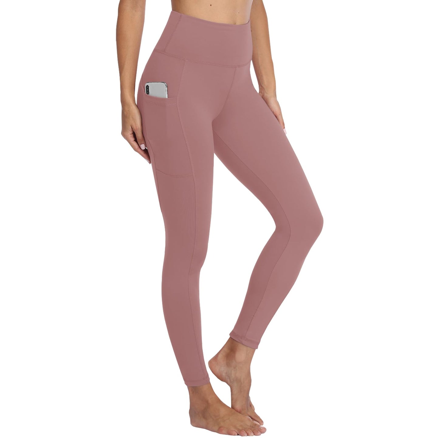 Gayhay Leggings, Women's High-Waist Sports Leggings with Pockets, Black Sports Leggings, Long Sports Trousers, Tummy Control Opaque Fitness Trousers, Yoga and Gym Leggings, Running Trousers