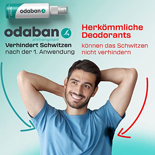 ODABAN Antitranspirant Deo Spray gegen starkes Schwitzen I Anti Schweiß Deo bei Hyperhidrose, Schwitzen am Kopf, schwitzige Hände I Anti transpirant für Männer & Frauen mit Langzeitschutz 30ml