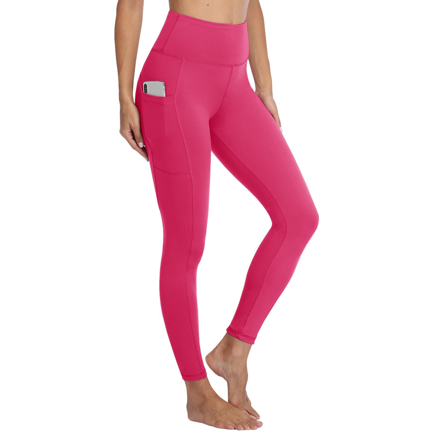 Gayhay Leggings, Women's High-Waist Sports Leggings with Pockets, Black Sports Leggings, Long Sports Trousers, Tummy Control Opaque Fitness Trousers, Yoga and Gym Leggings, Running Trousers