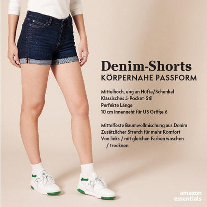 Amazon Essentials Women's Denim Shorts, 12.7 cm Inseam