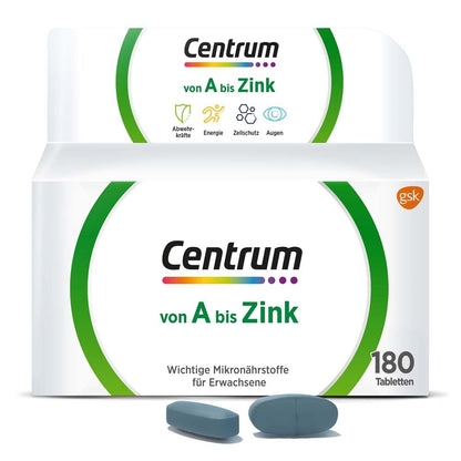 Centrum From A to Zinc Multivitamin - Multivitamin Tablets with Vitamin A-Z as a High-Quality Dietary Supplement for Daily Complete Supply - Vitamins, Minerals, Trace Elements - Pack of 180