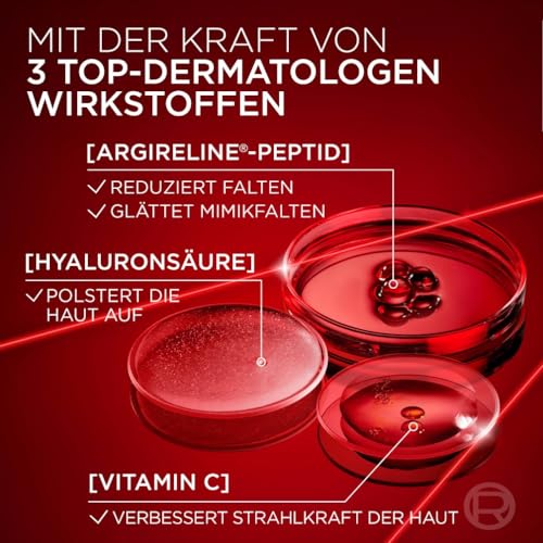 L'Oréal Paris Anti-Ageing Day Cream with Triple Power for Women, with Pro-Retinol, Hyaluronic Acid and Vitamin C - Against Wrinkles, Firming Moisturiser, Revitalift Laser 1 x 50 ml