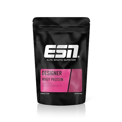ESN Premium Designer Whey Protein Pulver, Cherry Yogurt, 1 kg, bis zu 23 g Protein pro Portion, ideal zum Muskelaufbau und -erhalt - made in Germany