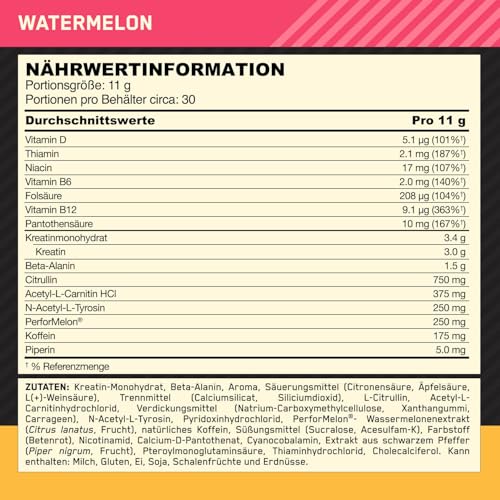 Optimum Nutrition Gold Standard BCAA Pulver, Geschmack Strawberry Kiwi, 266g, 28 Portionen