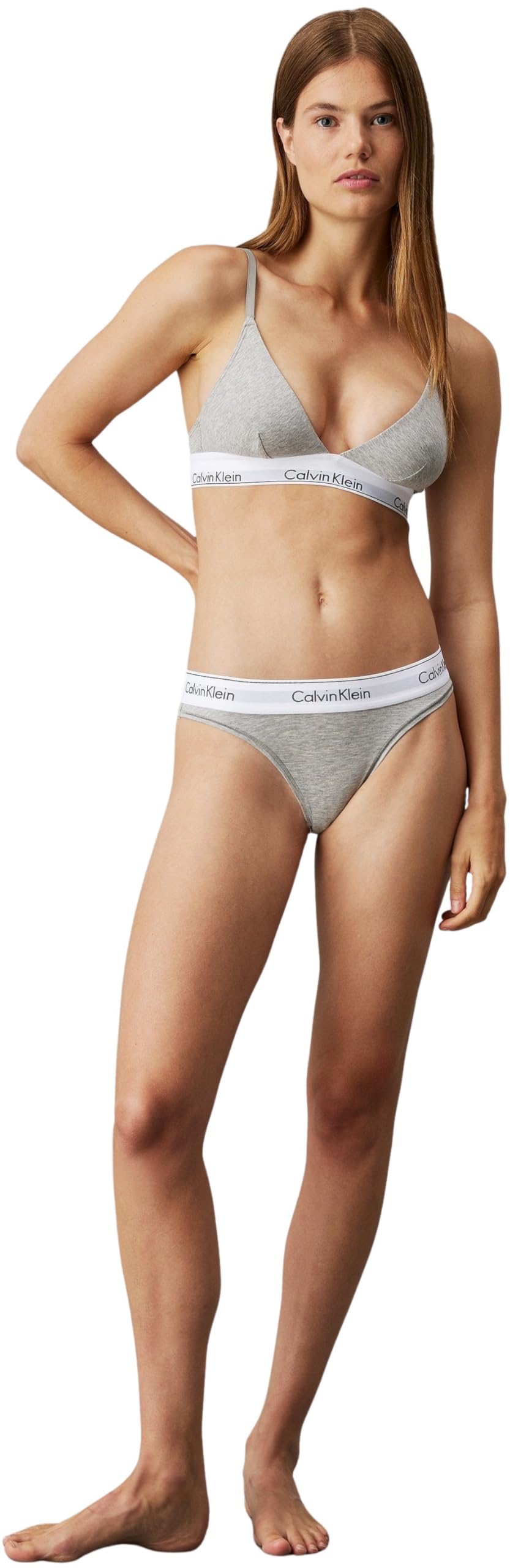 Calvin Klein Women's Triangle Bikini Top Triangle Rp Logo Waistband