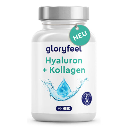 Hyaluronsäure Kollagen Komplex - 180 Kapseln - Mit Biotin, Vitamin C (aus Acerola), Zink, Selen & Bambusextrakt - Für Haut, Haare, Nägel - Hoch bioverfügbar - Laborgeprüft