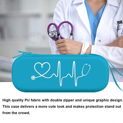 BOVKE Stethoskop Tasche für 3M Littmann Classic III, Lightweight II S.E, Kardiologie IV, MDF Acoustica Lightweight Stethoskope - Extra Tasche passend für Schwesternzubehör für die, Weiß Rosegold