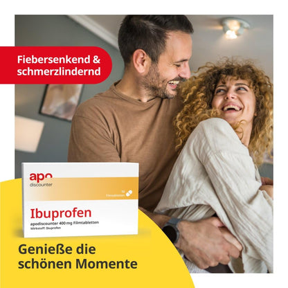 apodiscounter Ibuprofen 400 mg Schmerztabletten (50 Stk) - schnell wirksam & stark gegen Schmerzen