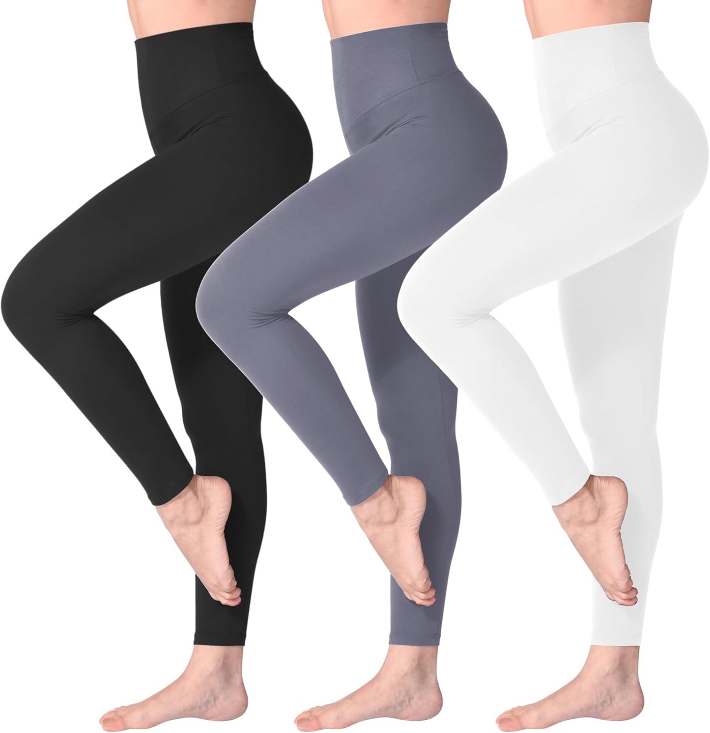 SINOPHANT Women's High Waist Opaque Leggings with Abdominal Control for Sports Yoga Gym