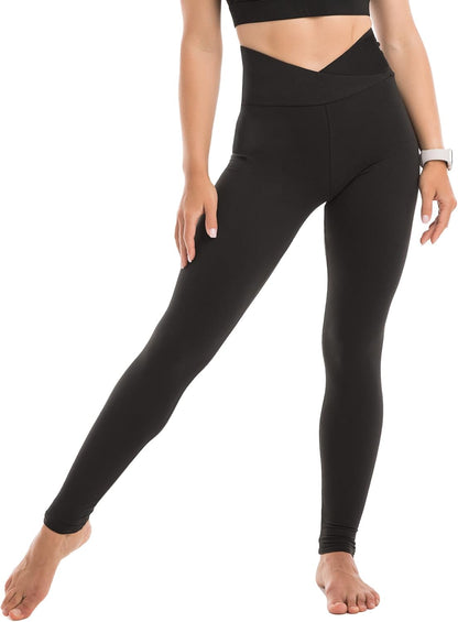 SINOPHANT Women's High Waist Opaque Leggings with Abdominal Control for Sports Yoga Gym