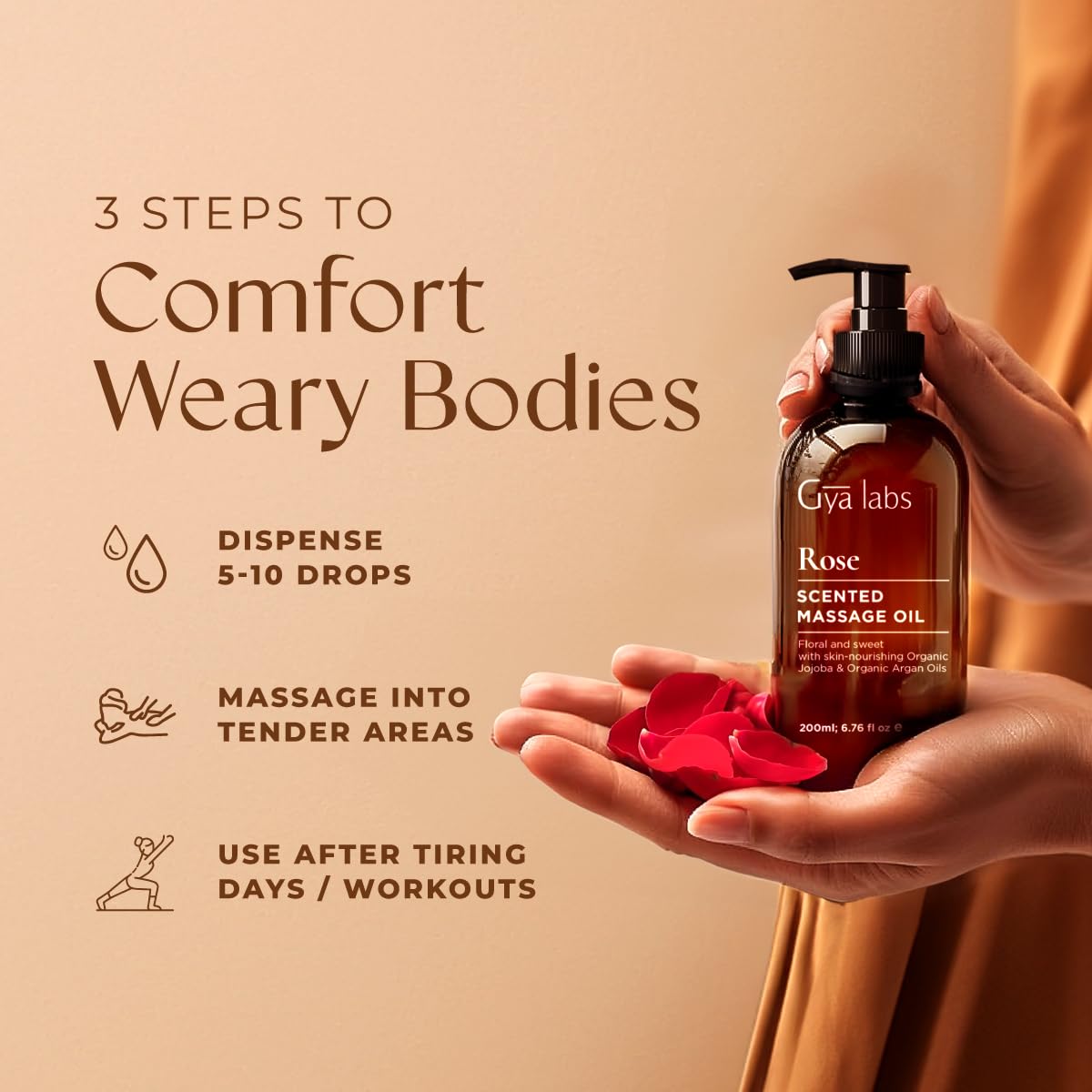 Gya Labs Lavendel Massageöle - 100% Reines Natürliches Aromatherapie Massageöl zur Körperentspannung für Männer und Frauen - Hergestellt mit Jojoba, Argan und Lavendel